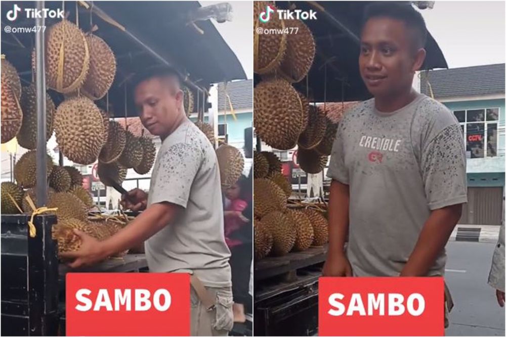 Pria ini tunjukkan penjual durian mirip Ferdy Sambo, bikin salah fokus