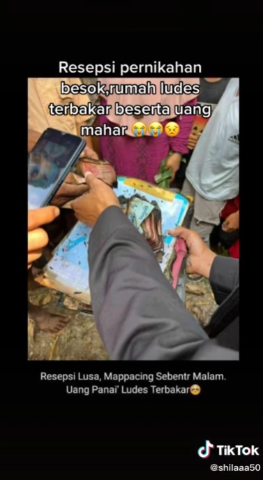 Rumah pengantin ini terbakar © TikTok Rumah pengantin ini terbakar © TikTok