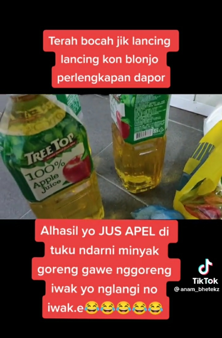 Salah beli minyak goreng TikTok/@anam_bhetekz Salah beli minyak goreng TikTok/@anam_bhetekz