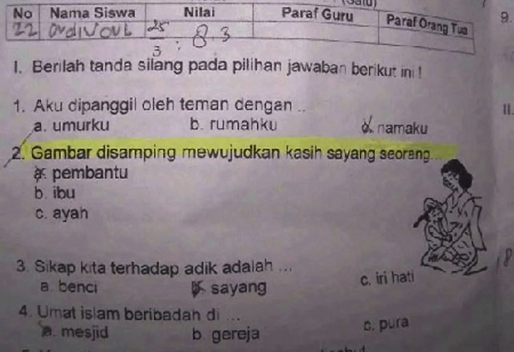 Jawaban nyeleneh soal bahasa Indonesia Berbagai sumber Jawaban nyeleneh soal bahasa Indonesia Berbagai sumber