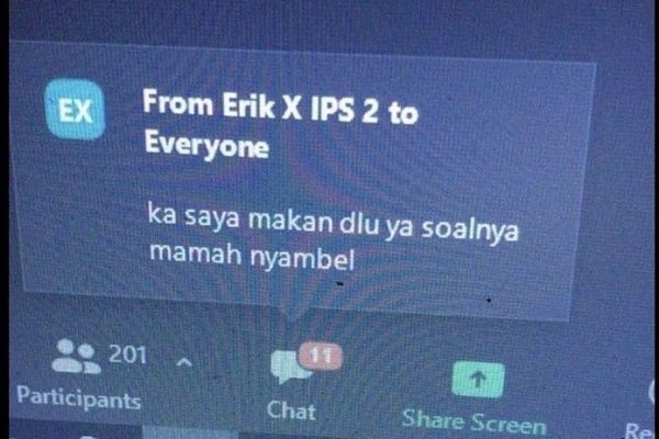 Chat lucu di Zoom Meeting Berbagai sumber Chat lucu di Zoom Meeting Berbagai sumber