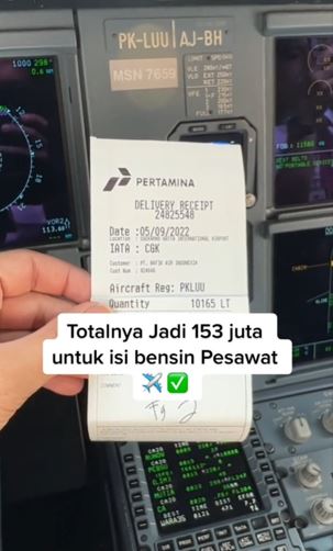 Pria ini bocorkan harga avtur pesawat Jakarta-Malang TikTok
