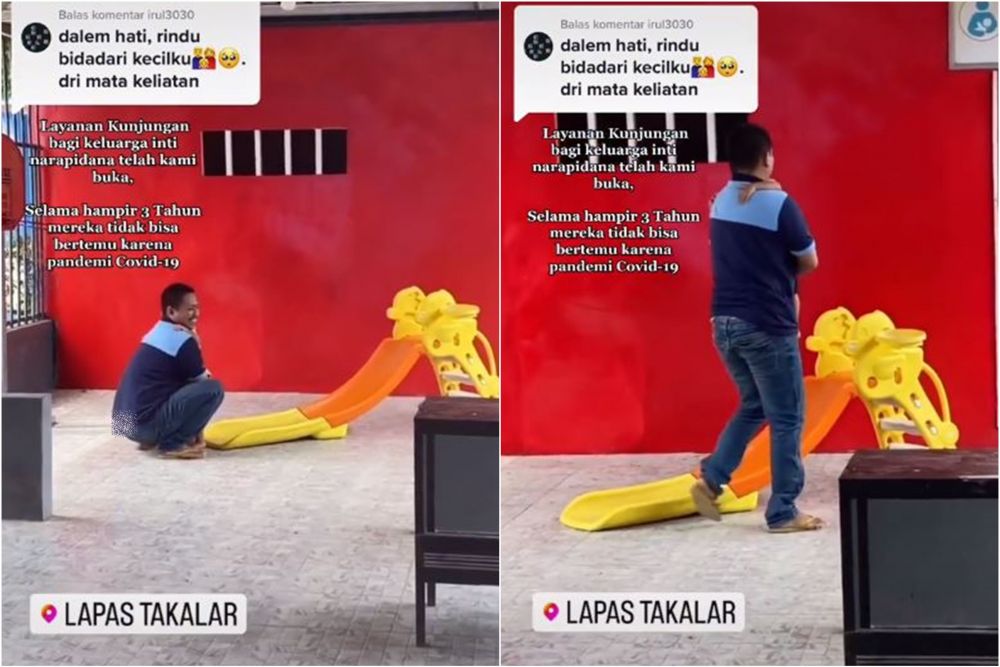 narapidana bertemu anak setelah 3 tahun pisah © TikTok