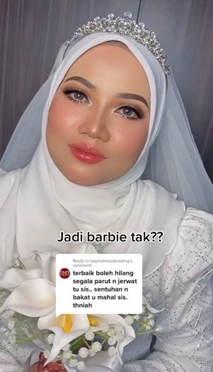 Transformasi makeup barbie look wanita berjerawat TikTok Transformasi makeup barbie look wanita berjerawat TikTok