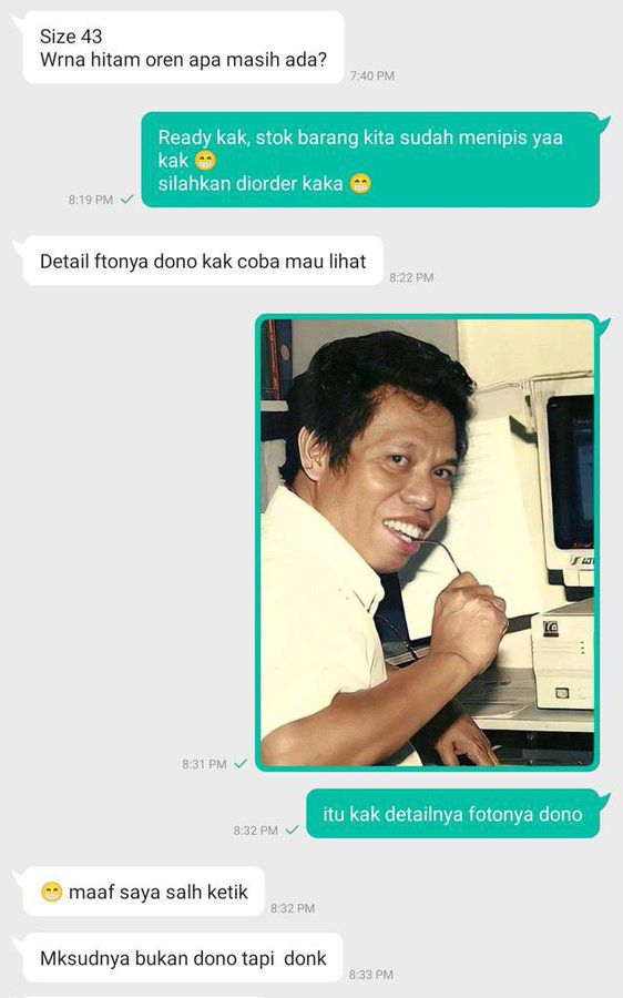Chat lucu salah ketik Berbagai sumber