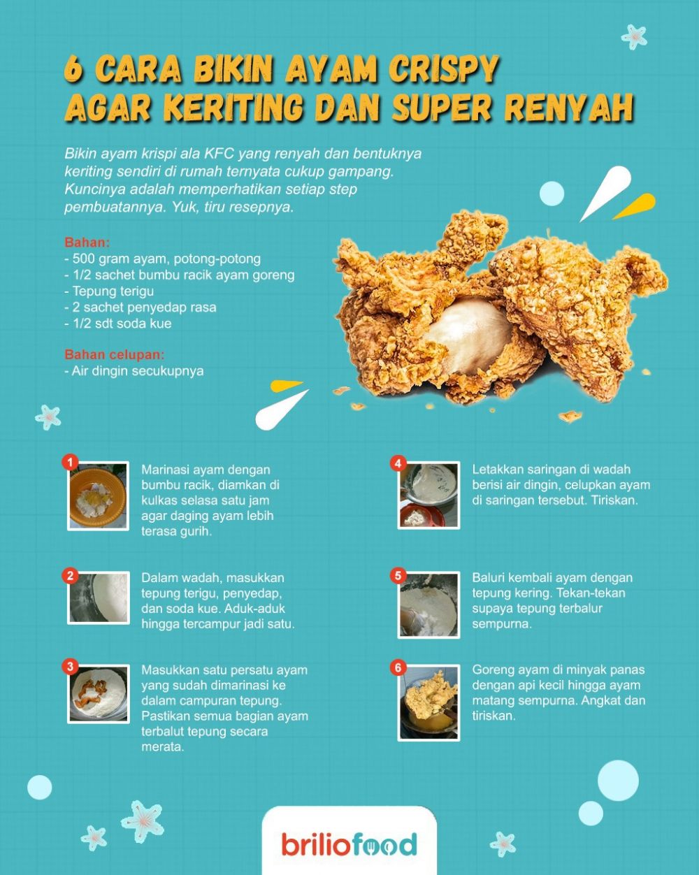 7 Cara bikin ayam kentucky agar keriting, krispi, dan super renyah