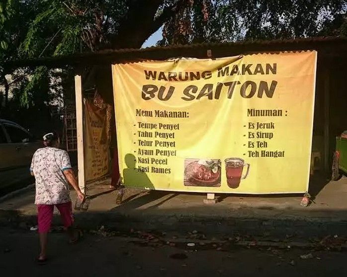 Potret warung pakai nama seram Berbagai sumber