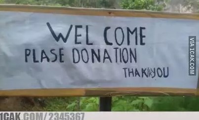 peringatan di jalan pakai bahasa Inggris © berbagai sumber