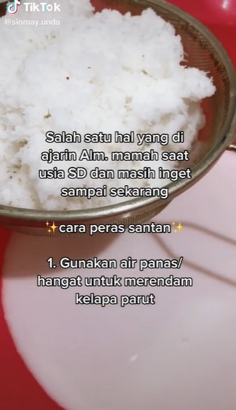 Cara jitu memeras santan kelapa agar hasilnya lebih banyak