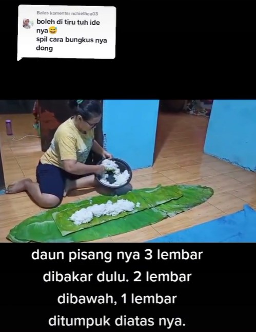 Bekal piknik nasi timbel daun pisang 'raksasa', uniknya jadi sorotan