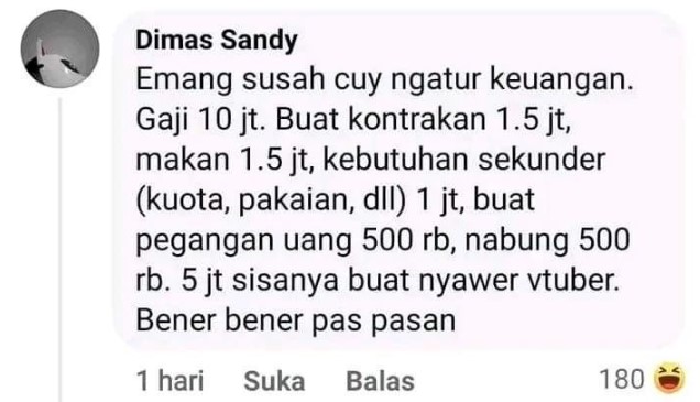Curhatan lucu di kolom komentar Facebook © berbagai sumber