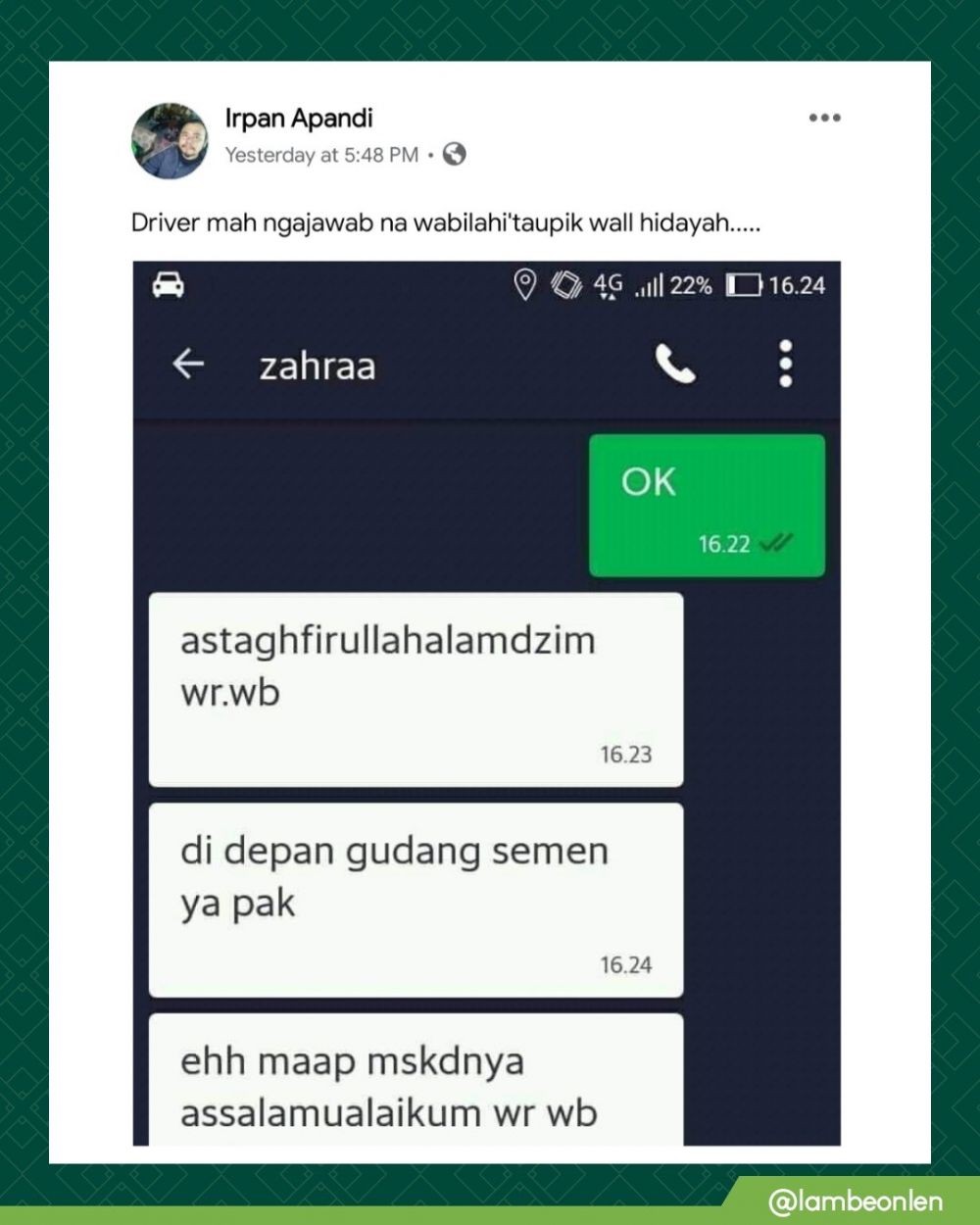 chat lucu salah sebut nama © berbagai sumber