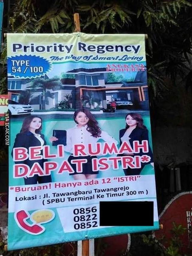 spanduk jual rumah kocak © berbagai sumber