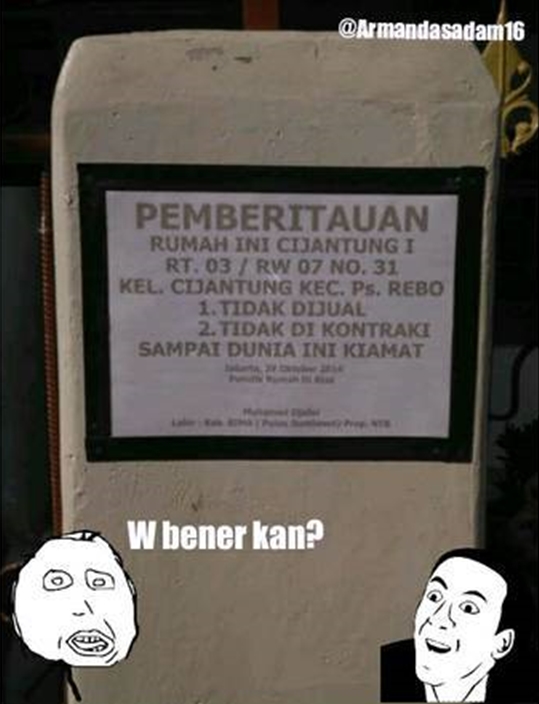 spanduk jual rumah kocak © berbagai sumber