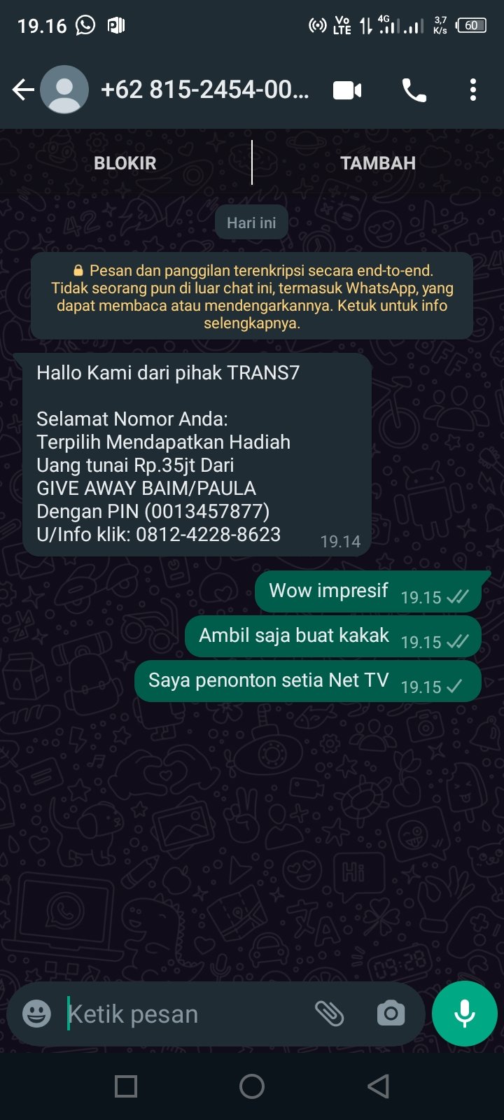chat kocak penipu dan korban © berbagai sumber