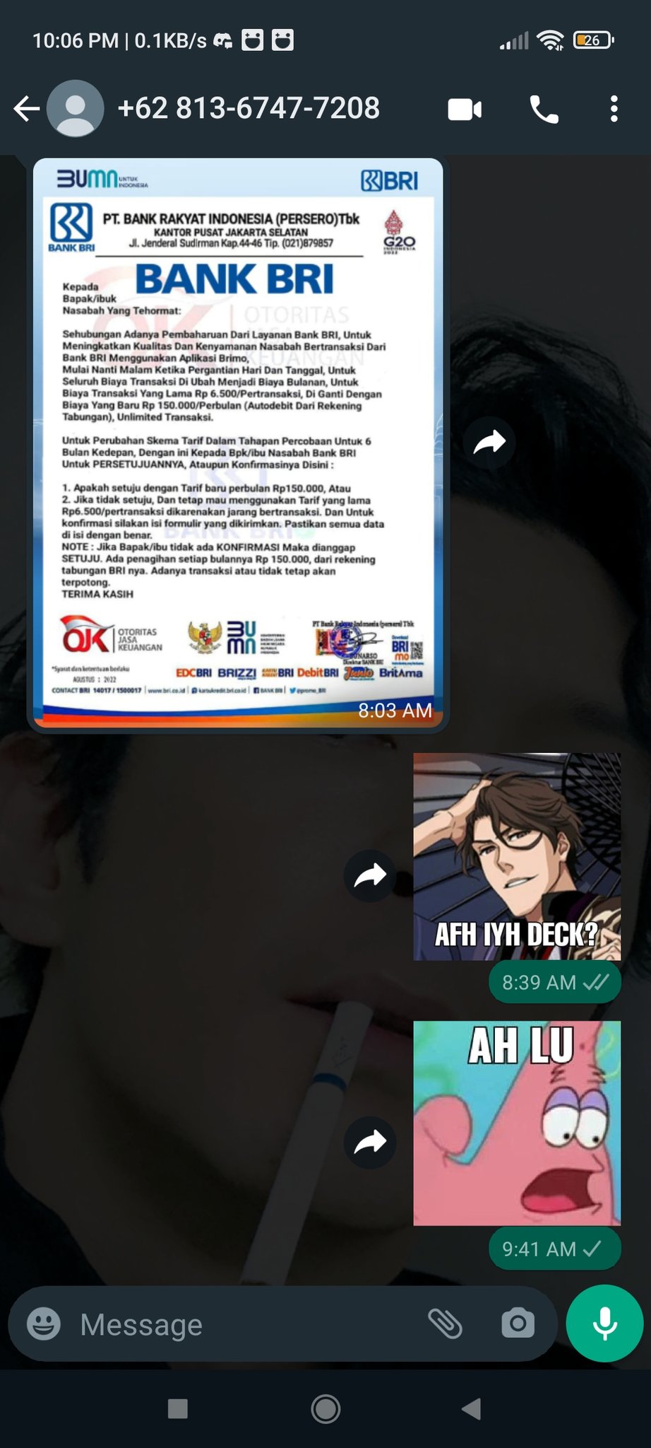 chat kocak penipu dan korban © berbagai sumber