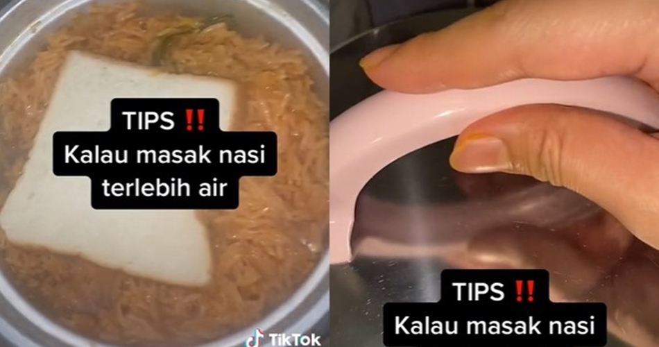 Trik mengatasi nasi terlalu lembek, cuma pakai roti tawar