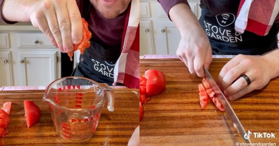 Cara jitu memotong tomat agar tidak mudah hancur dan airnya terbuang