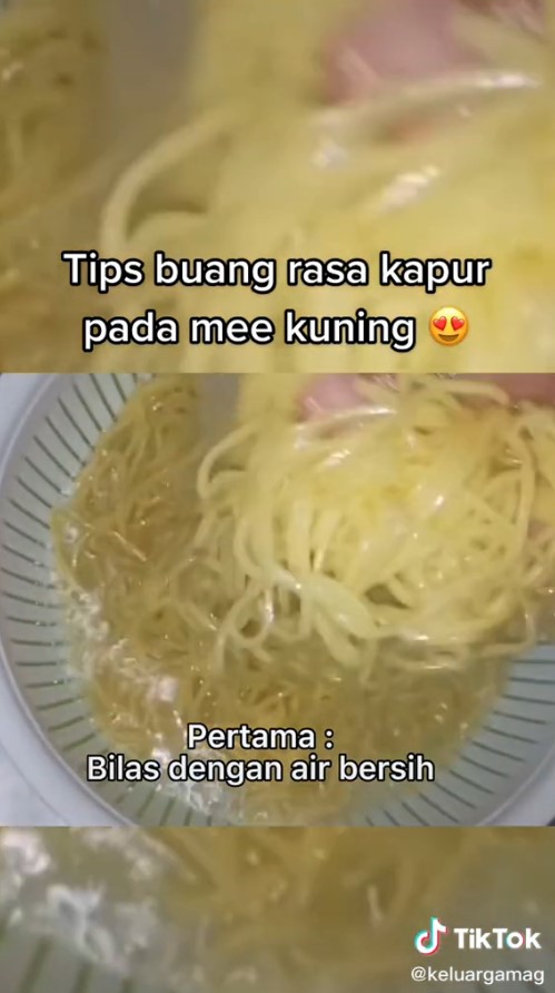 Cara hilangkan rasa kapur pada mi kuning, cukup pakai satu bahan dapur