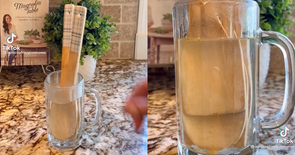 Trik bersihkan spatula kayu yang lama tak dipakai, mudah tanpa sabun