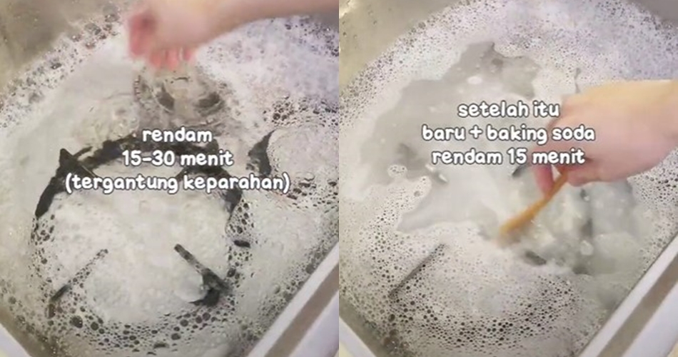 Cara mudah bersihkan bekas gosong di kompor, kinclong seperti baru