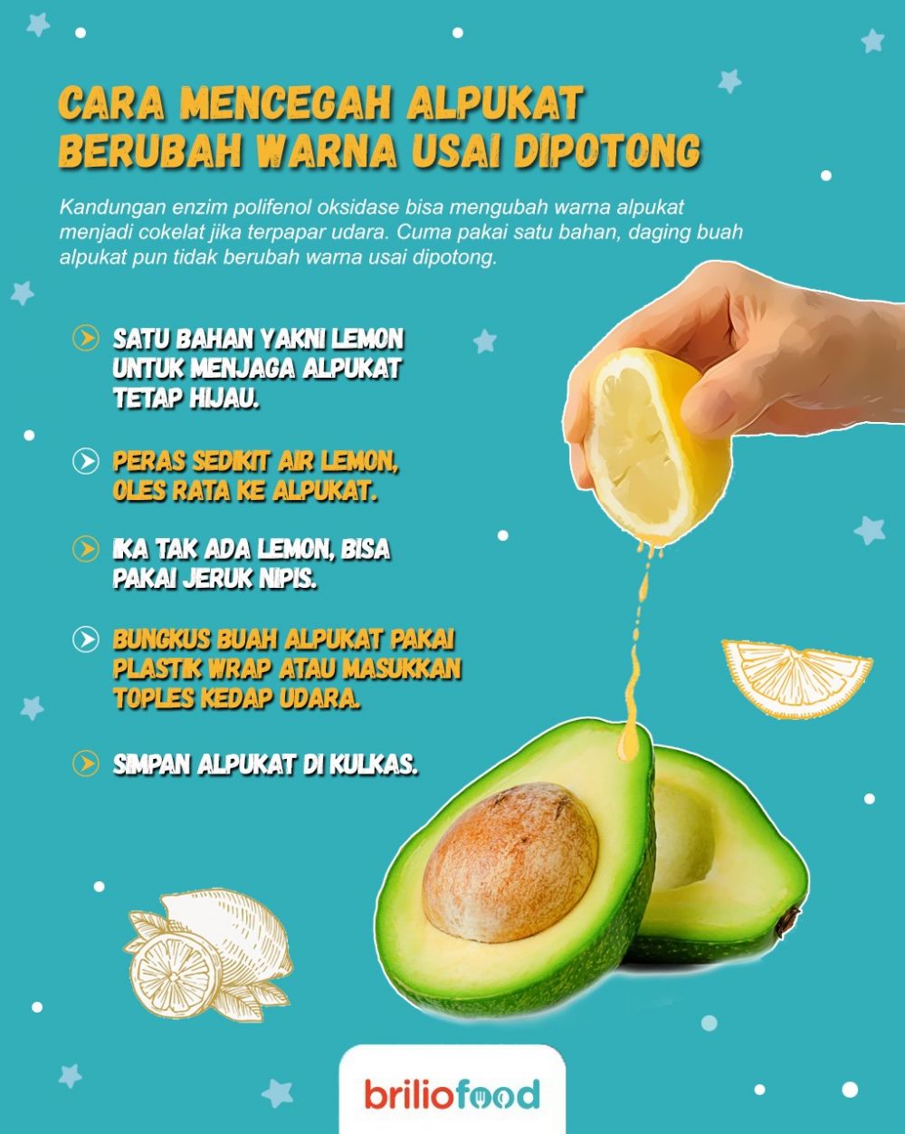 Trik mencegah alpukat berubah warna usai dipotong, cuma pakai 1 bahan