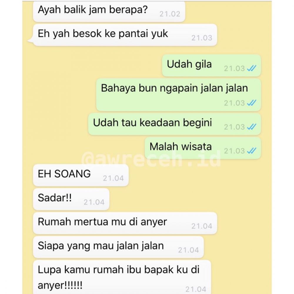 Chat salah paham suami istri © berbagai sumber