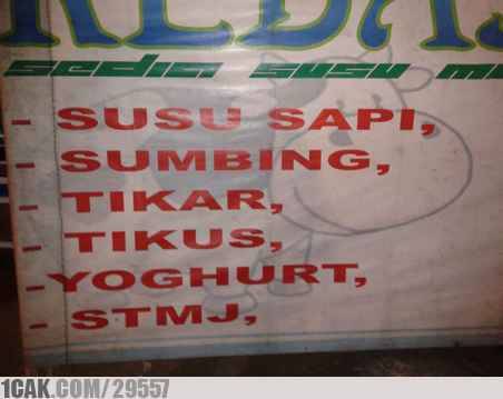 tulisan nyeleneh daftar makanan © berbagai sumber