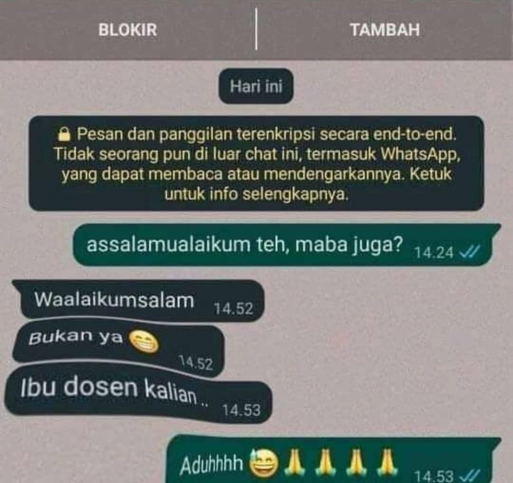 Chat WhatsApp bikin panik © berbagai sumber