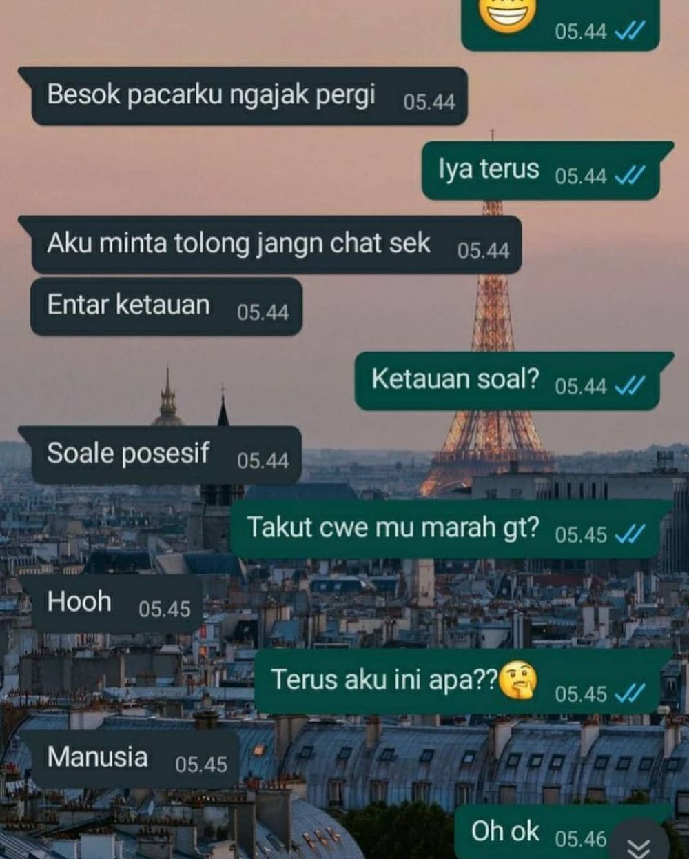 Chat WhatsApp bikin panik © berbagai sumber