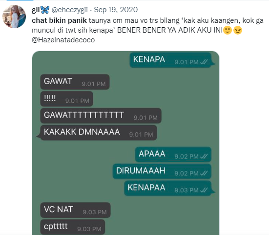 Chat WhatsApp bikin panik © berbagai sumber