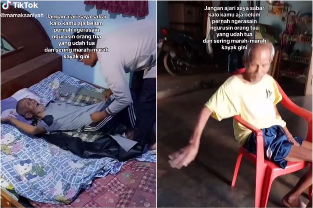 ketulusan anak urus ayah lansia © TikTok ketulusan anak urus ayah lansia © TikTok