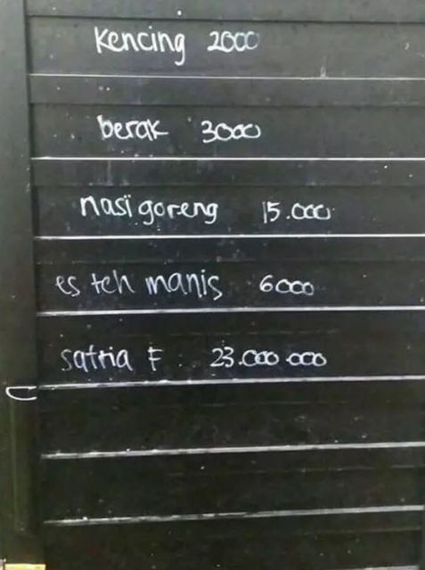 peraturan nyeleneh tarif di toilet © berbagai sumber