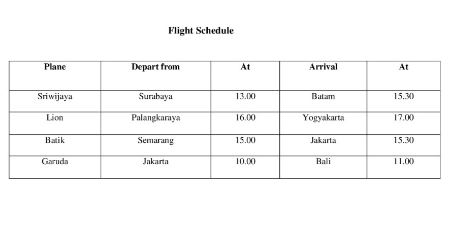 Contoh schedule © 2022 Istimewa Contoh schedule © 2022 Istimewa