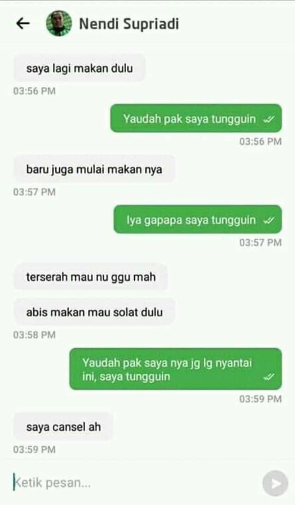 chat lucu driver ojek online saat jemput penumpang © berbagai sumber chat lucu driver ojek online saat jemput penumpang © berbagai sumber