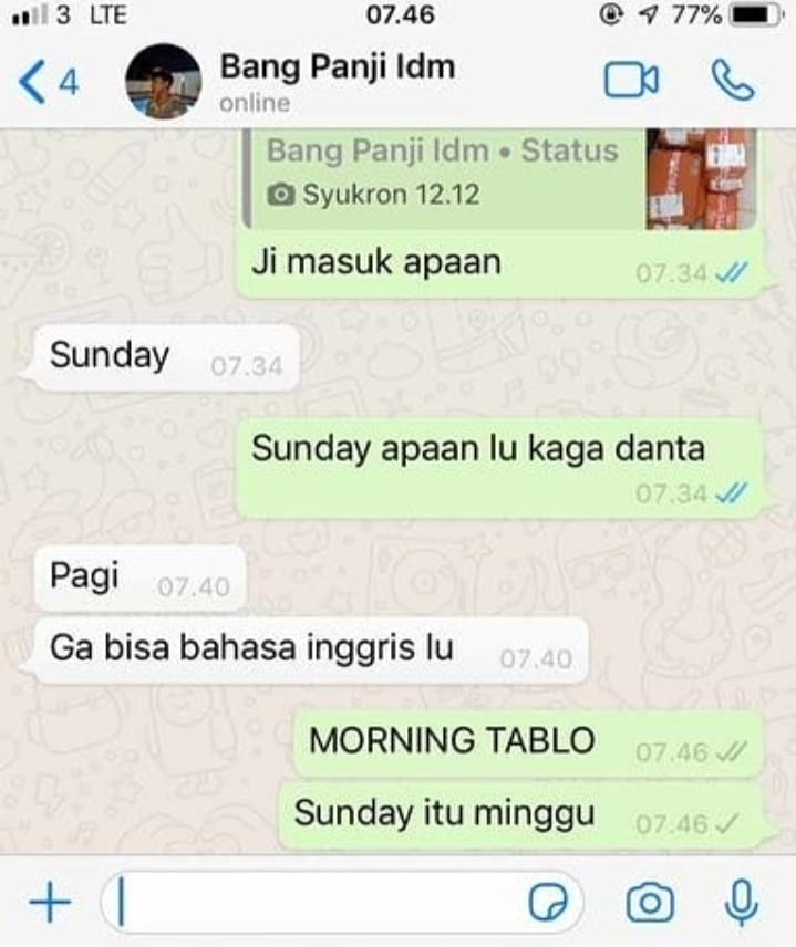 chat lucu pakai bahasa inggris © berbagai sumber