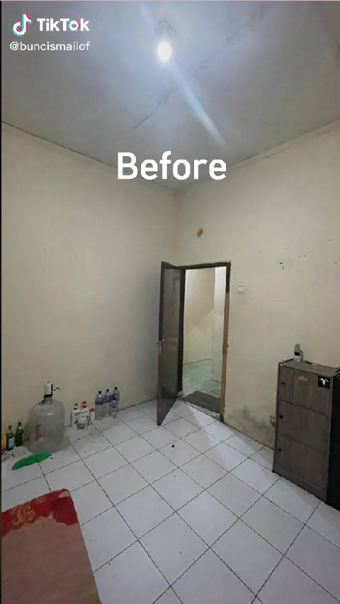 kamar sederhana jadi kamar 1,5 lantai © TikTok/@buncismailof