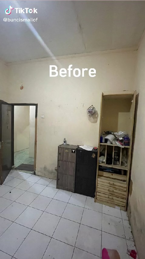 kamar sederhana jadi kamar 1,5 lantai © TikTok/@buncismailof