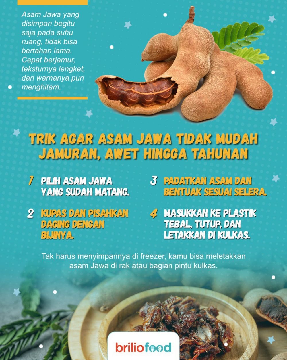 Trik agar asam Jawa tak mudah hitam dan berjamur, awet hingga tahunan