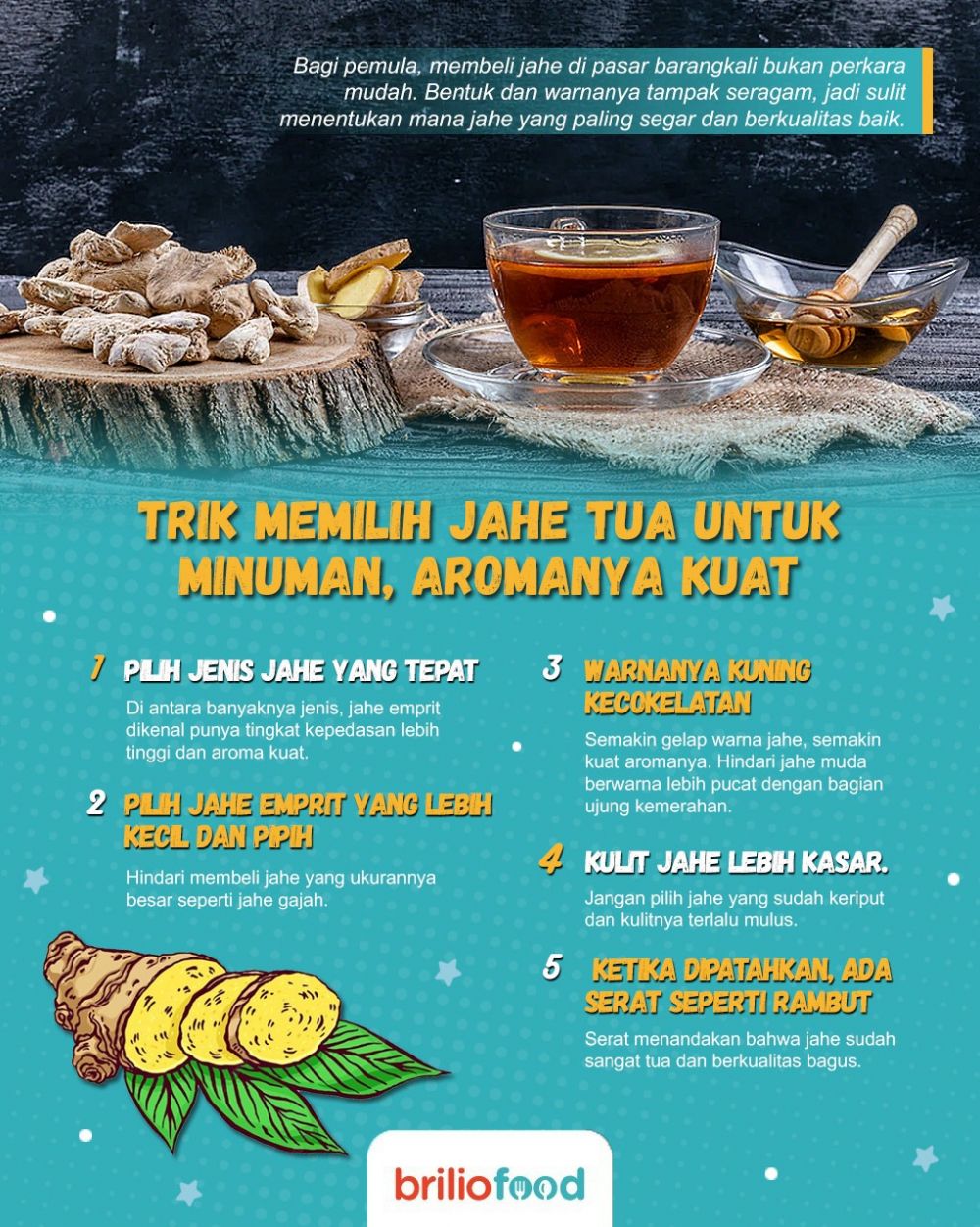 5 Trik memilih jahe tua yang bagus dan aromanya lebih kuat