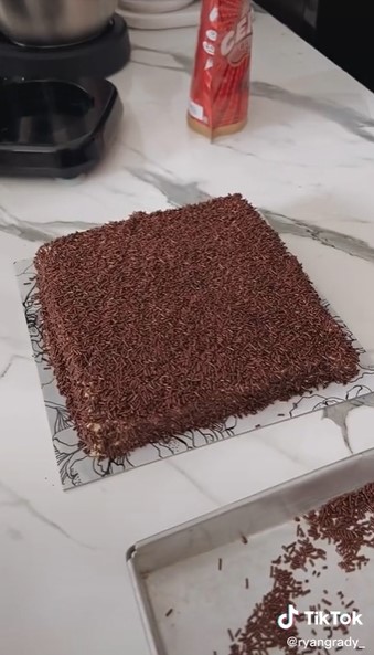 Cara menaruh meses untuk hiasan kue, praktis dan tidak berhamburan