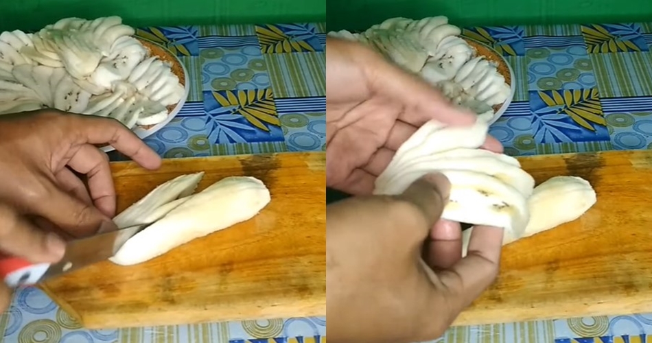 Trik memotong pisang kipas, hasilnya tipis dan nggak mudah putus