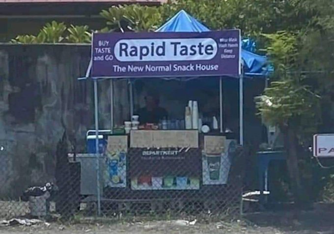 potret lucu spanduk makanan pakai bahasa inggris © berbagai sumber