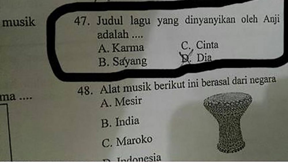 soal ujian nyeleneh abis © berbagai sumber soal ujian nyeleneh abis © berbagai sumber
