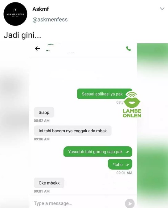 Chat typo pelanggan dan driver ojek online © berbagai sumber