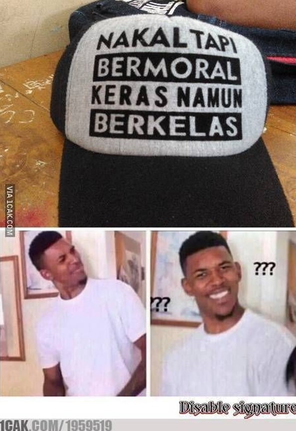 Tulisan lucu di topi Berbagai sumber