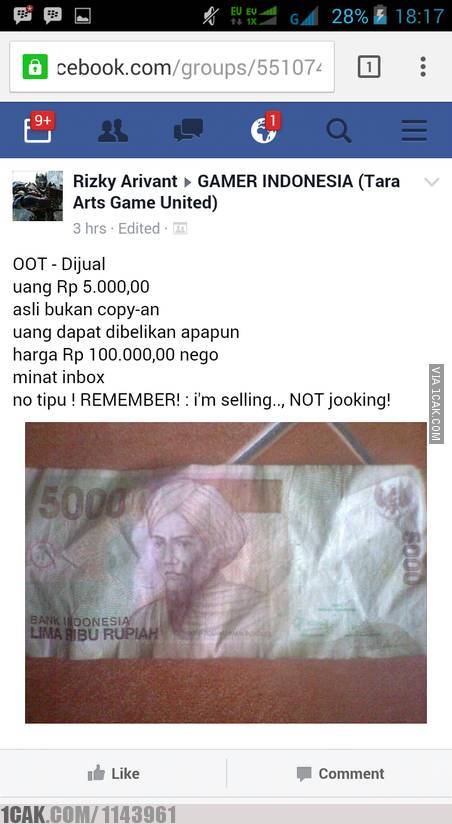 iklan nyeleneh jual beli di Facebook © berbagai sumber