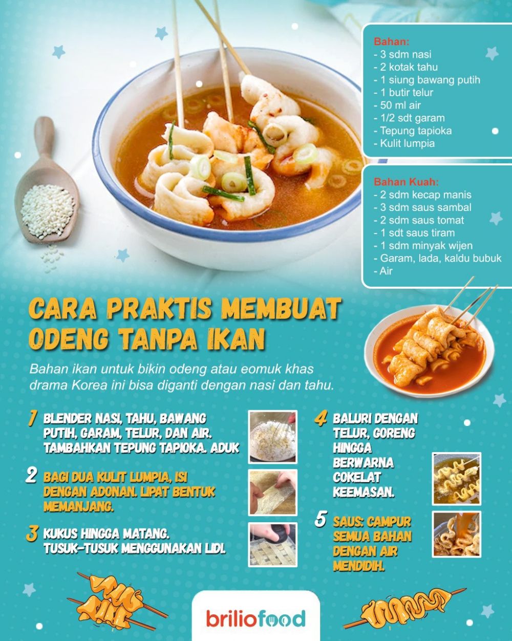 Tanpa ikan, ini 5 cara praktis bikin odeng ala Korea