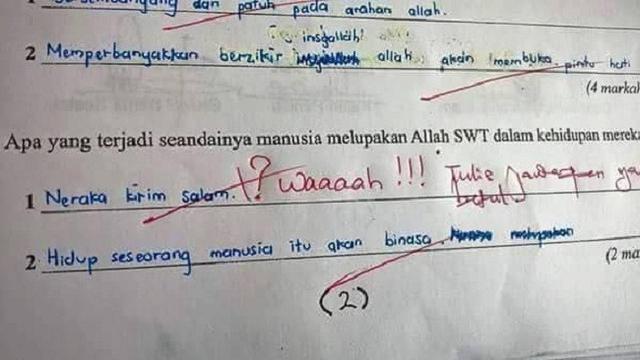 pesan tersembunyi di kertas ujian lucu © berbagai sumber