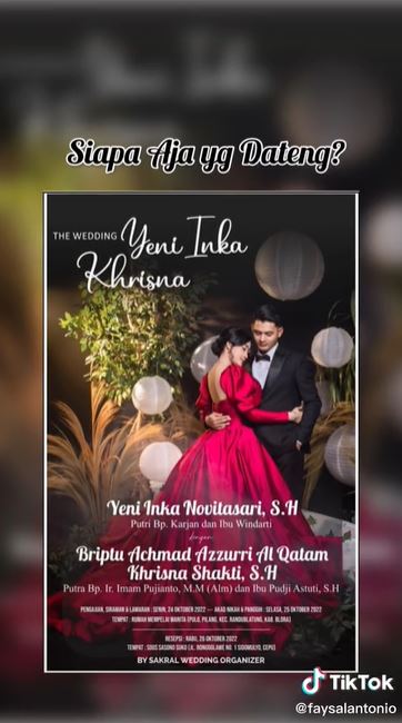 potret undangan nikah yeni inka © TikTok potret undangan nikah yeni inka © TikTok